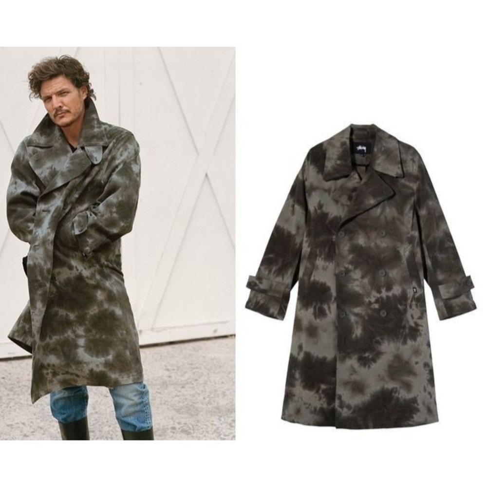 Manfinity Women's Small EUC Camo Tie-Dye Trench Rain Jacket Green